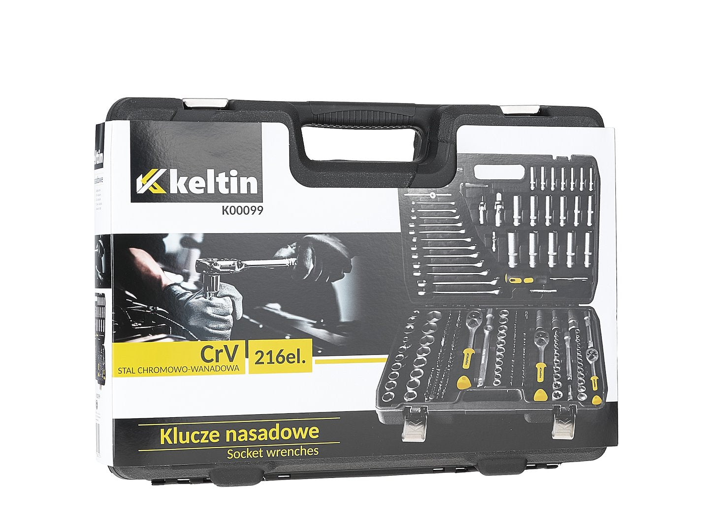 Комплект инструменти 216 части 1/4", 3/8", 1/2" KELTIN
