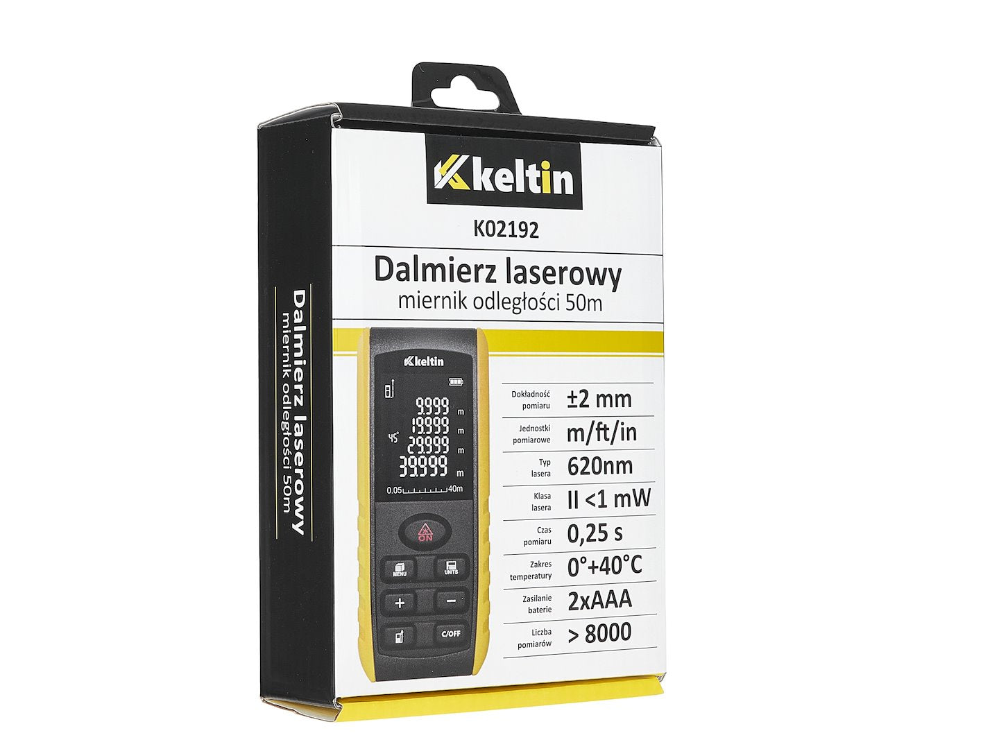 Лазерен телеметър 2 в 1, 50 м с функция за измерване на ъгъл KELTIN
