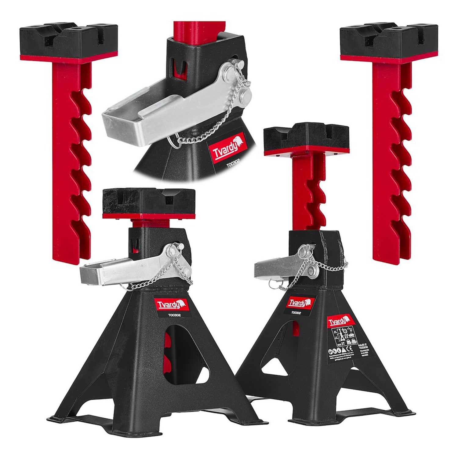 Комплект 2 регулируеми подпорни стойки 3 т HEAVY DUTY - TVARDY