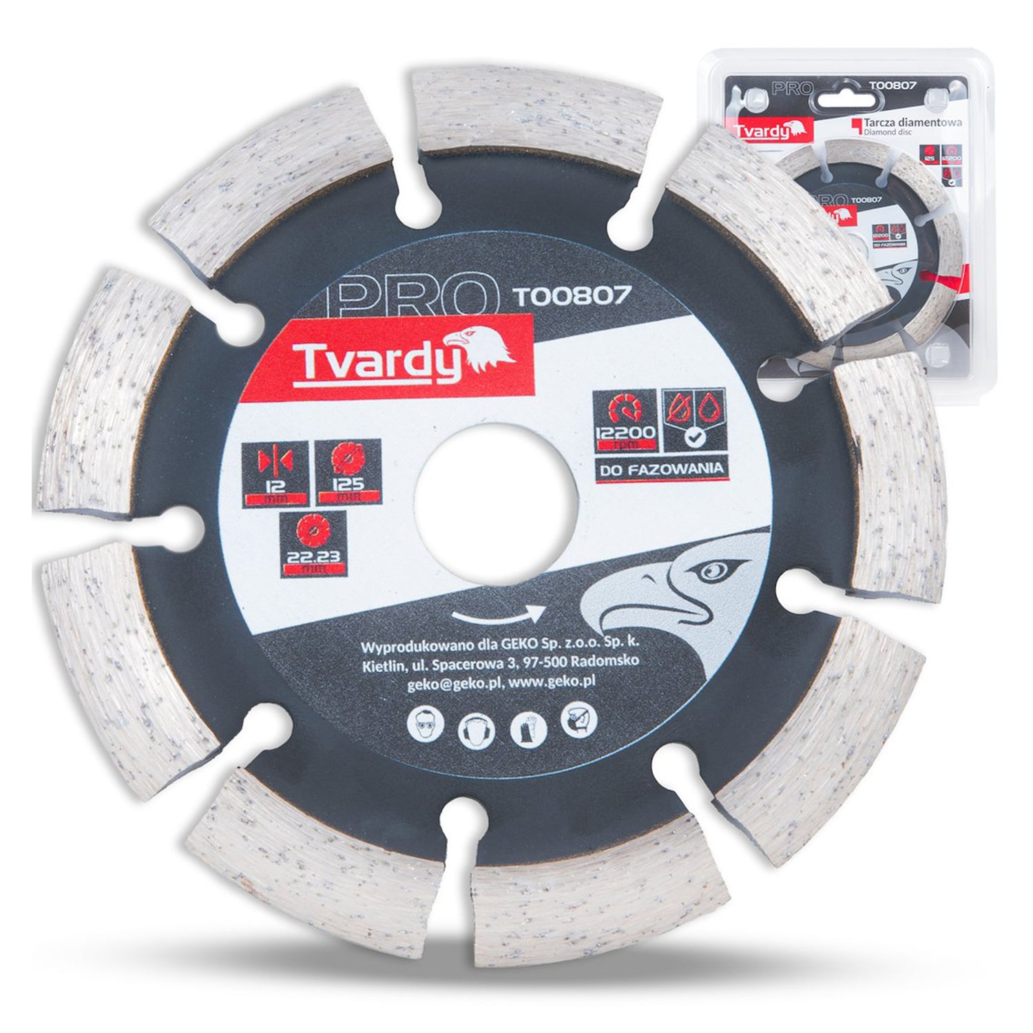 Сегментиран диамантен диск 125x12x22,23 мм TVARDY