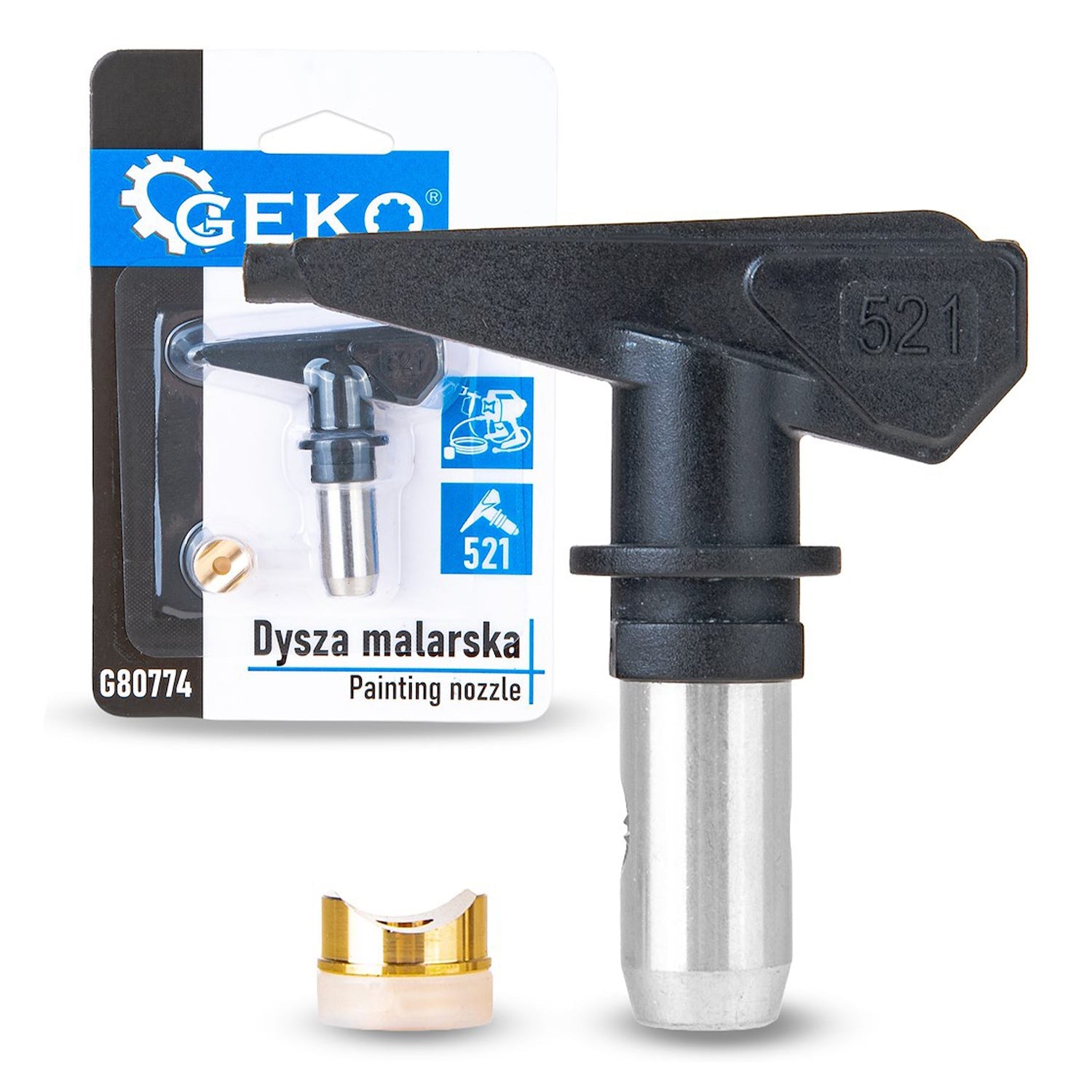 Airless дюза 521 за безвъдушен бояджийски пистолет – ъгъл 50°, отвор 0,021