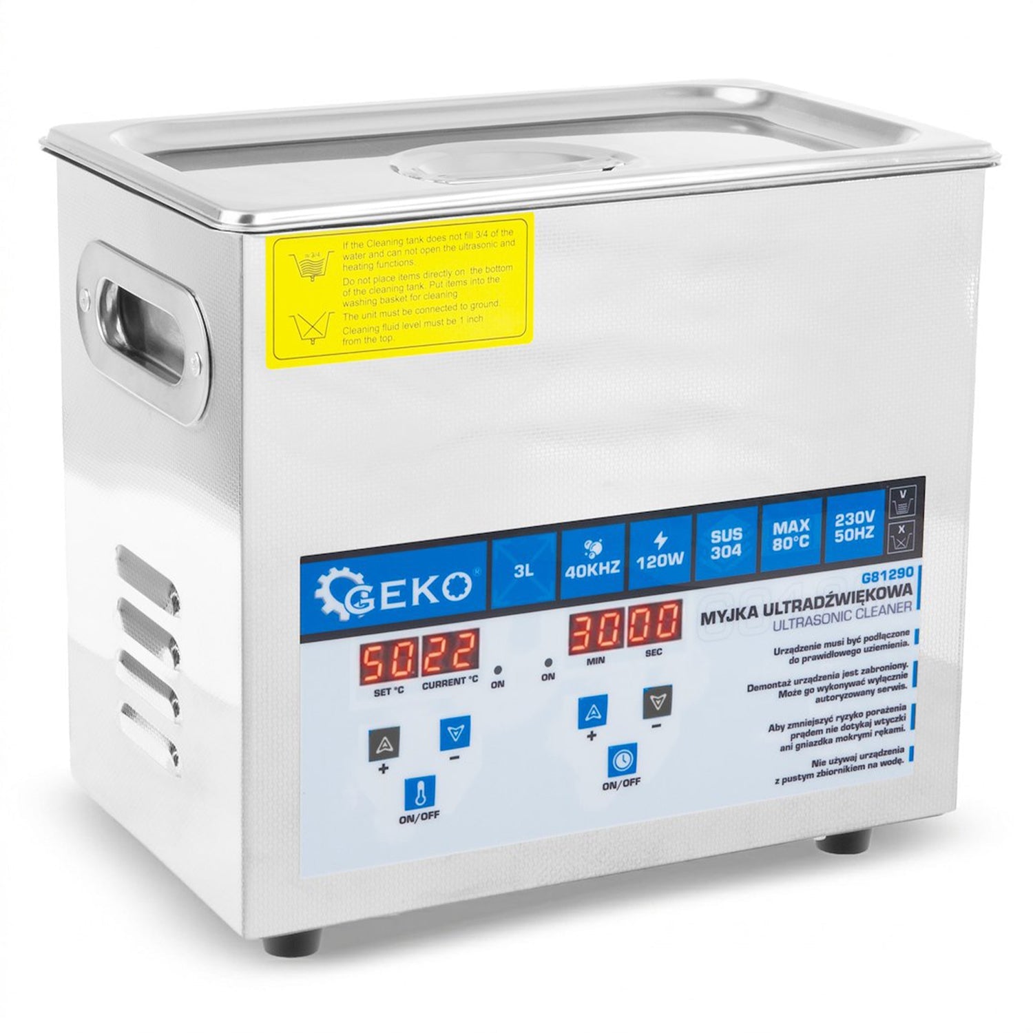 Ултразвуков апарат за почистване 3 л 120W – GEKO