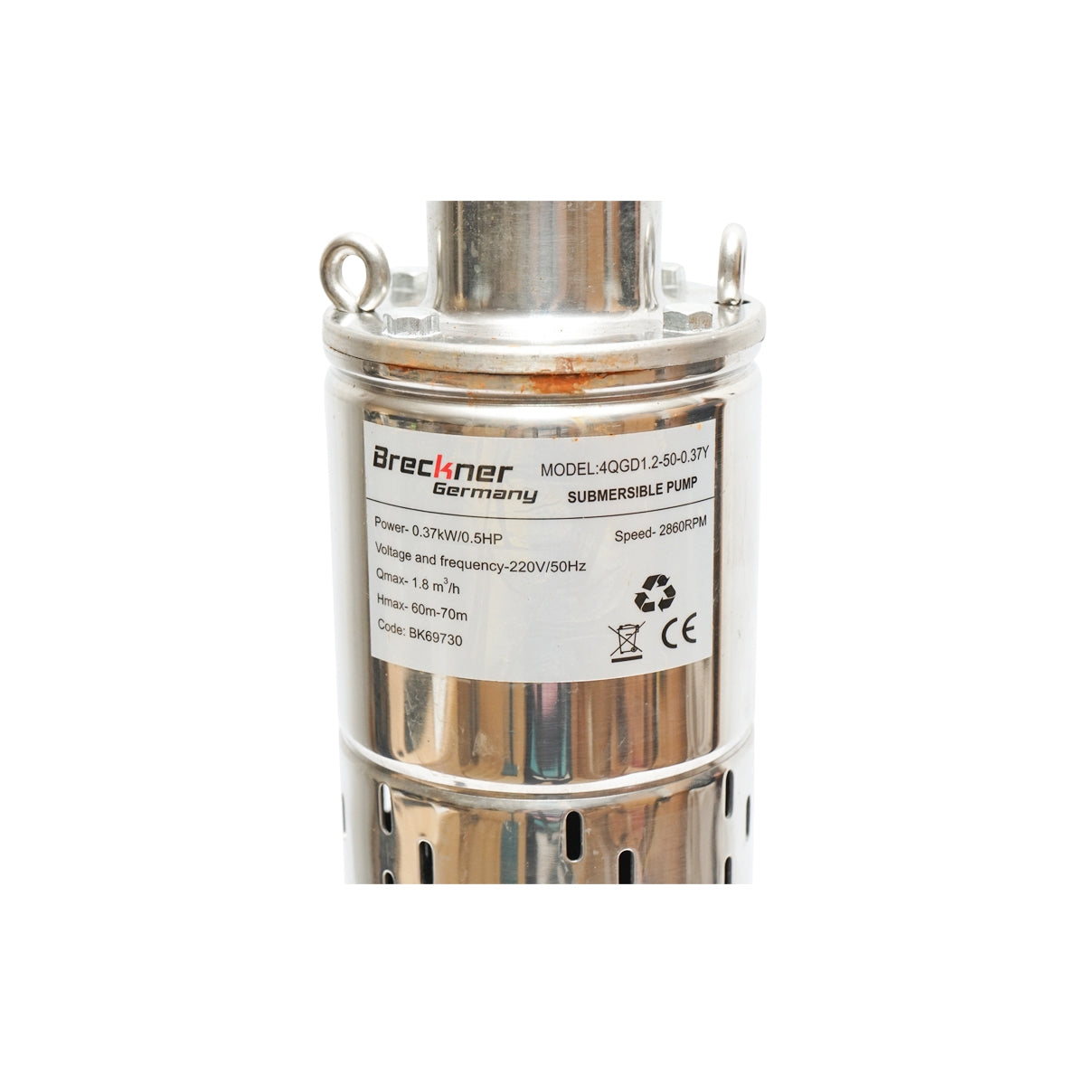 Потопяема водна помпа D95mm, 30l/min дълбочина 50m, 220V, 370W 4QGD1.2-50-50-0.37Y Breckner Germany
