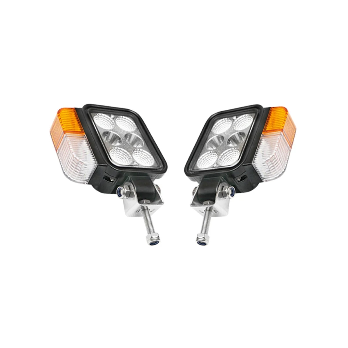 Комплект универсални фарове за трактори, ляв и десен, с LED 10-80V, цветна температура 6000K, позиции 3W LED и сигнализация 3W LED Breckner Germany
