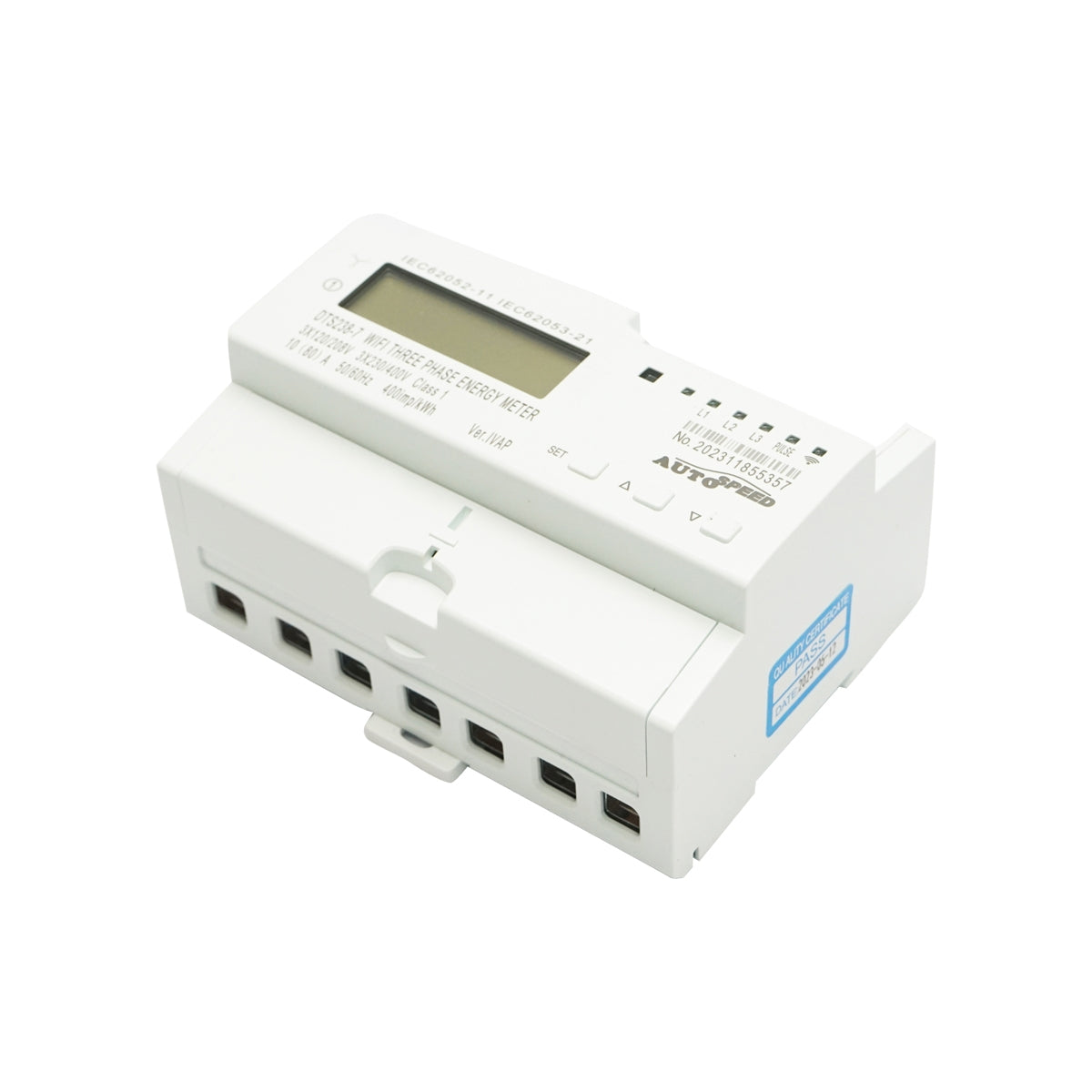 Смарт метър трифазен 380V, 80A, DTS238-7 WIFI съвместим с Tuya, Smart Life, интелигентен електромер
