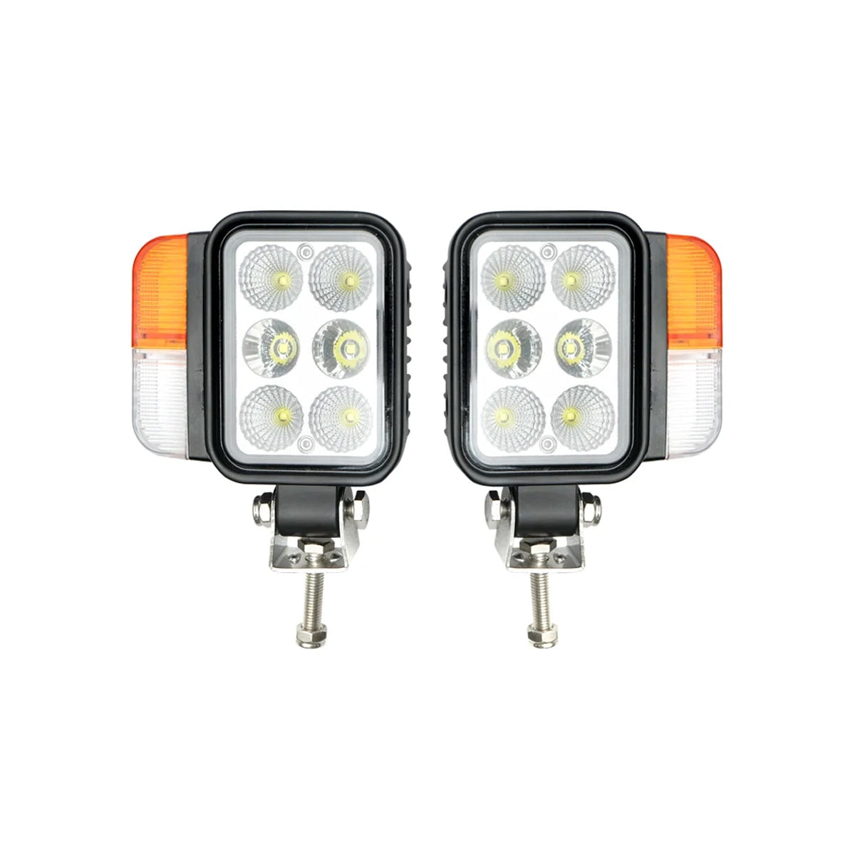 Комплект универсални фарове за трактори, ляв и десен, с LED 10-80V, цветна температура 6000K, позиции 3W LED и сигнализация 3W LED Breckner Germany