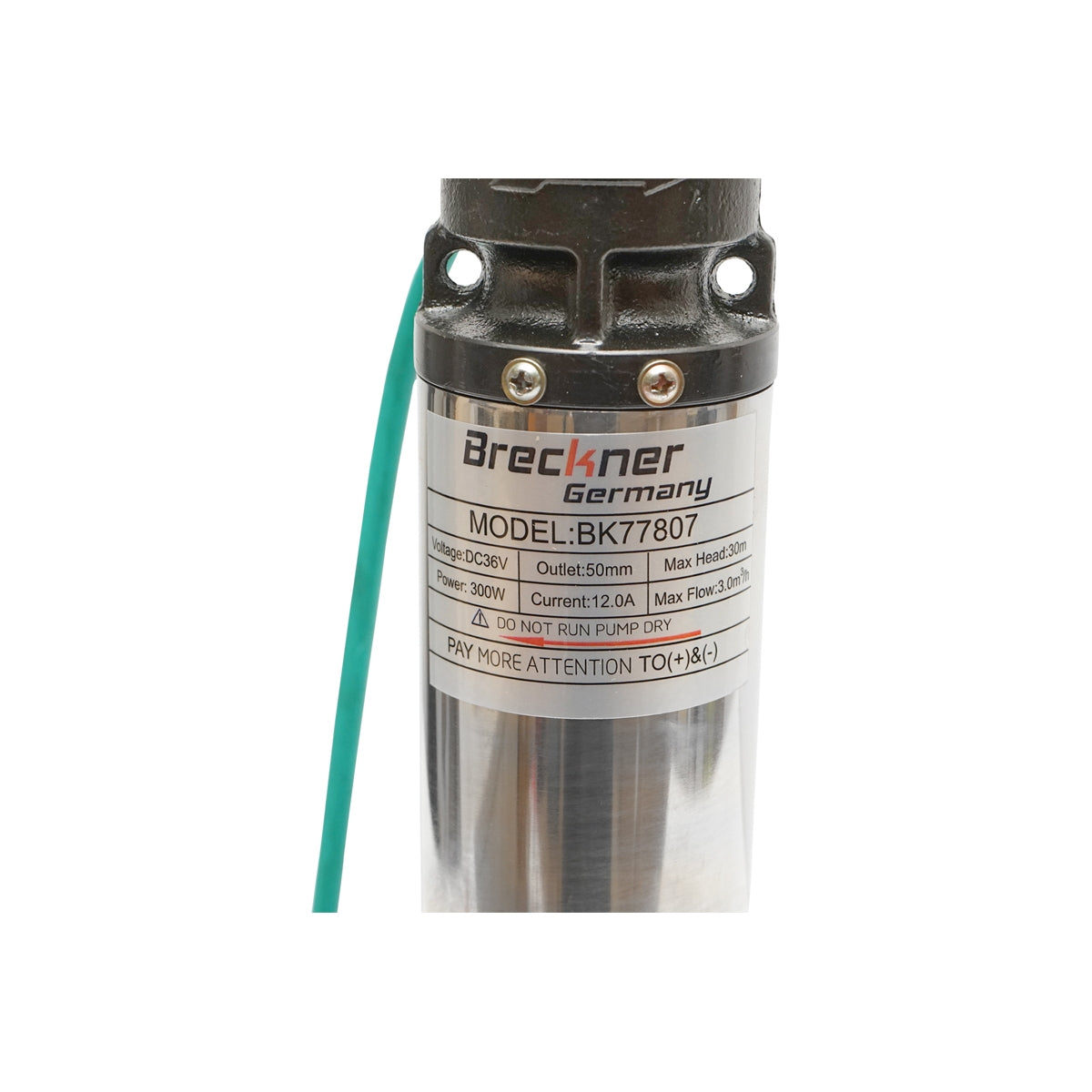 Потопяема водна помпа 300W, 36V, 3m3/h, 80мм за соларен фотоволтаичен панел Breckner Germany