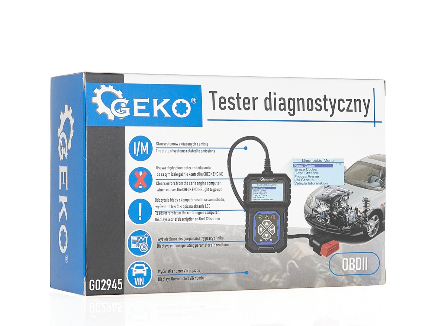 Автомобилен диагностичен тестер OBD2 с LCD дисплей - чете и изчиства грешки CHECK ENGINE