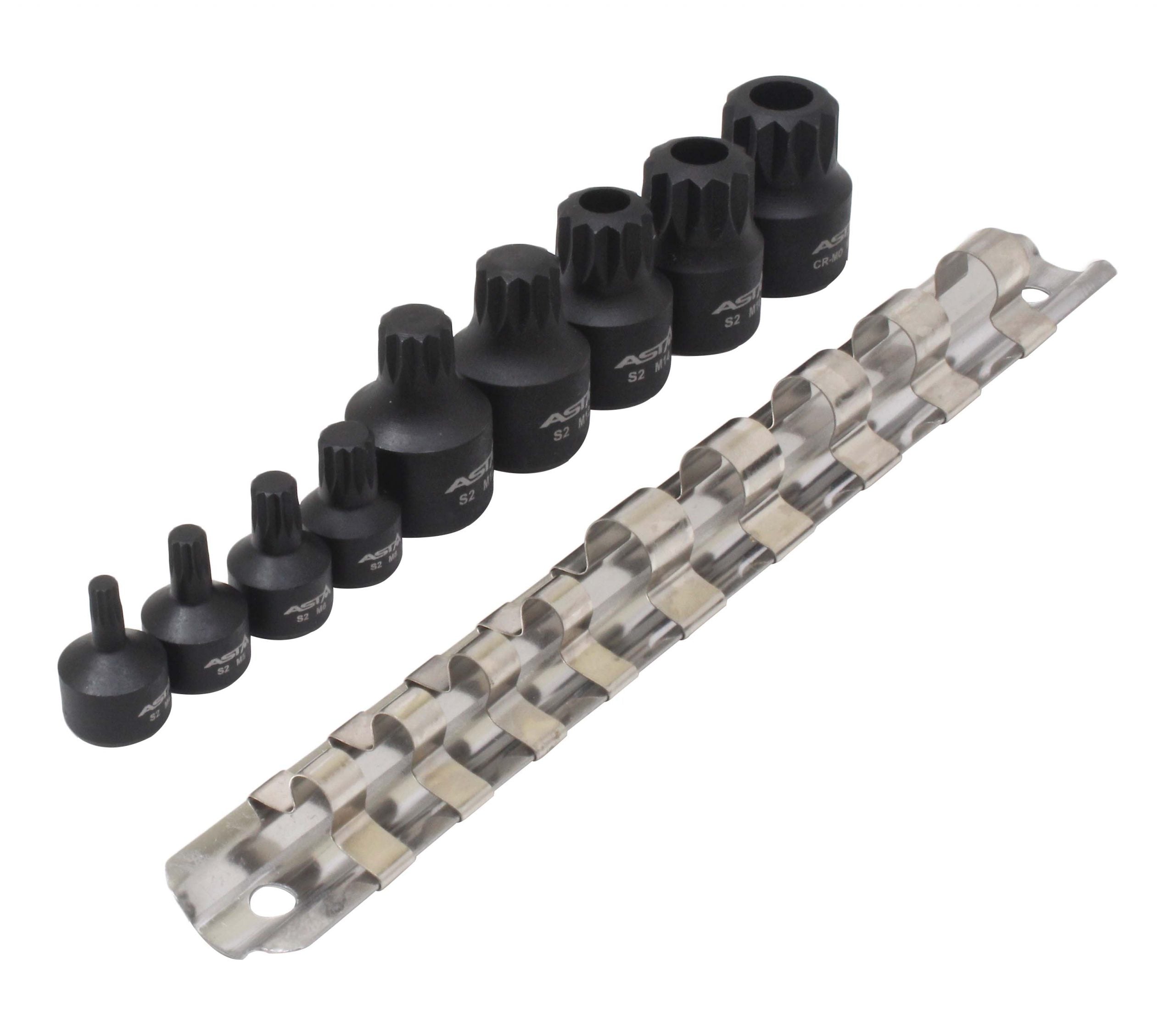 Комплект ключове бита M4-M18 XZN ударни 1/4 - 3/8 9 бр.