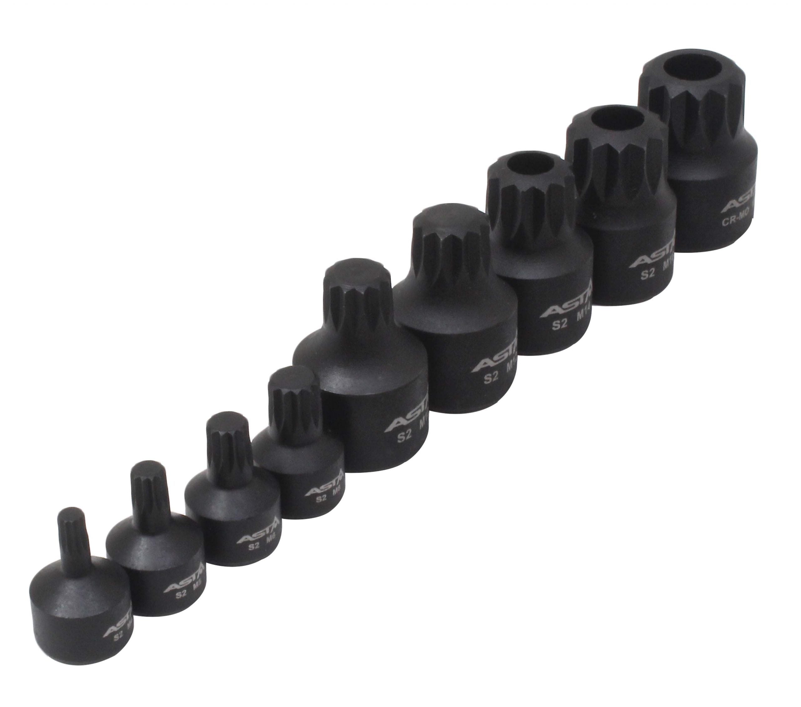 Комплект ключове бита M4-M18 XZN ударни 1/4 - 3/8 9 бр.