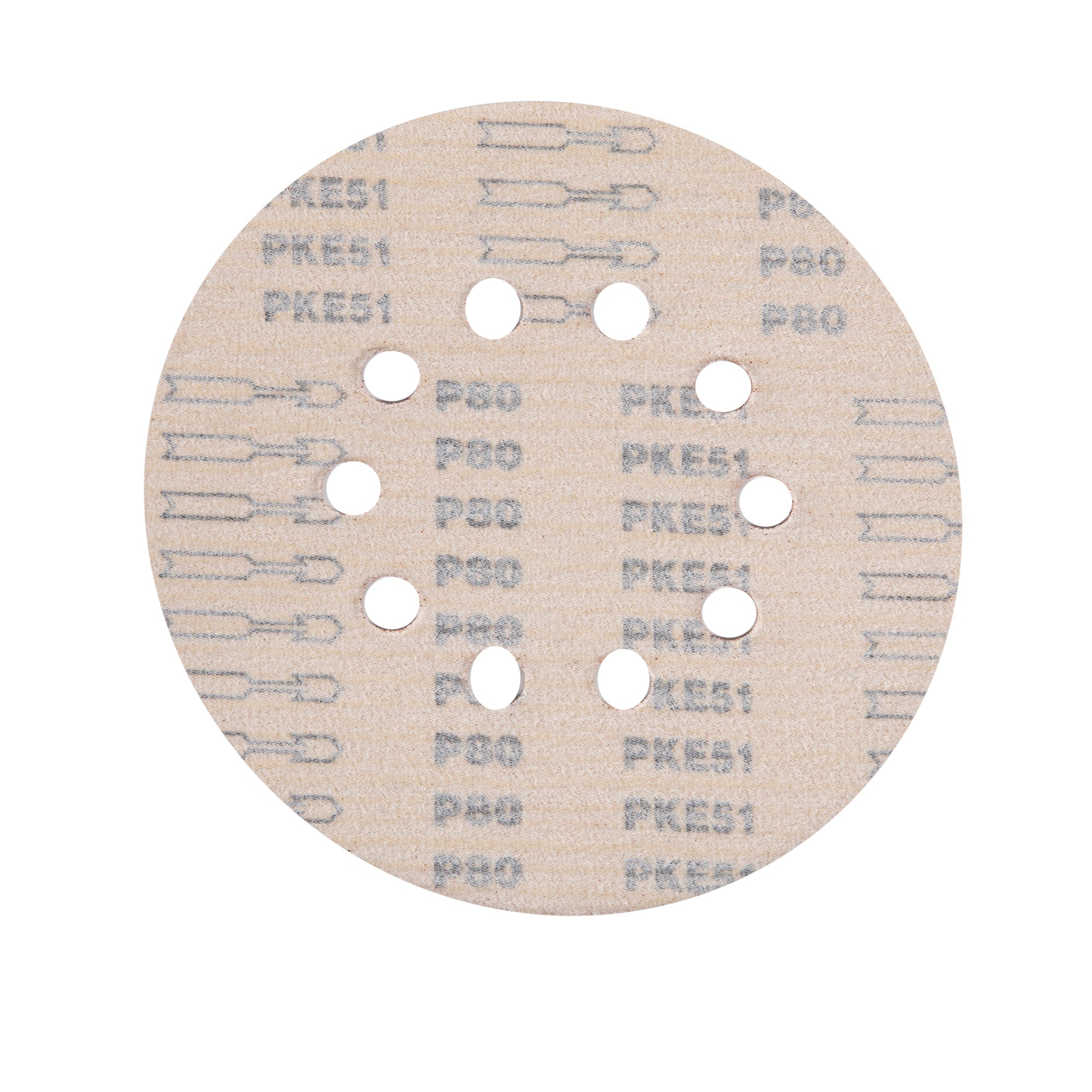 Комплект 10 бр. абразивна хартия, шкурка P80 10 дупки с диаметър 215MM