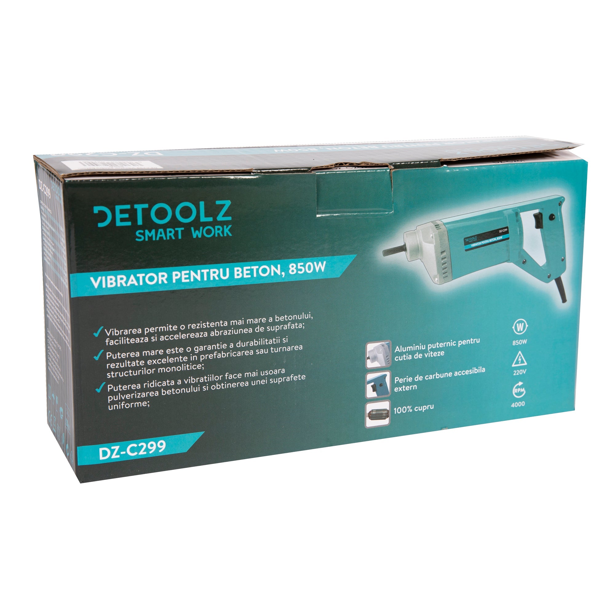 Бетонен вибратор 800W DETOOLZ