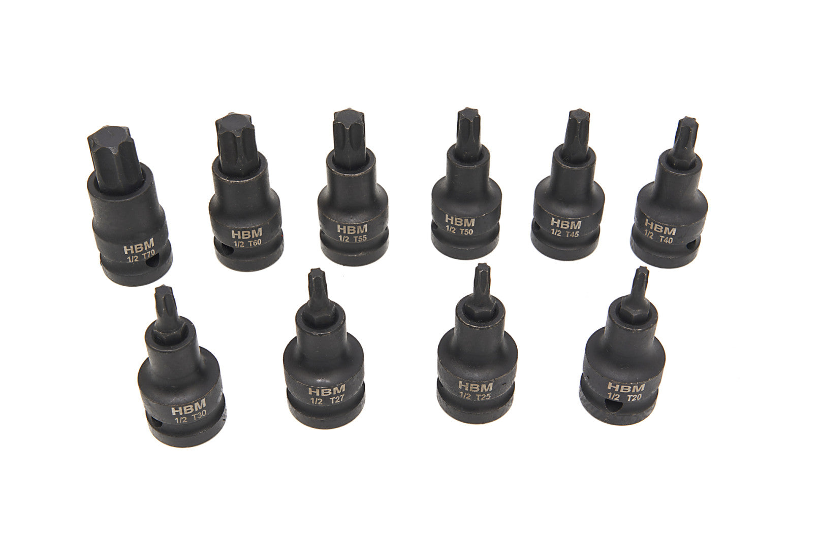 Комплект ударни торкс 1/2 T20-T70 10 части HBM