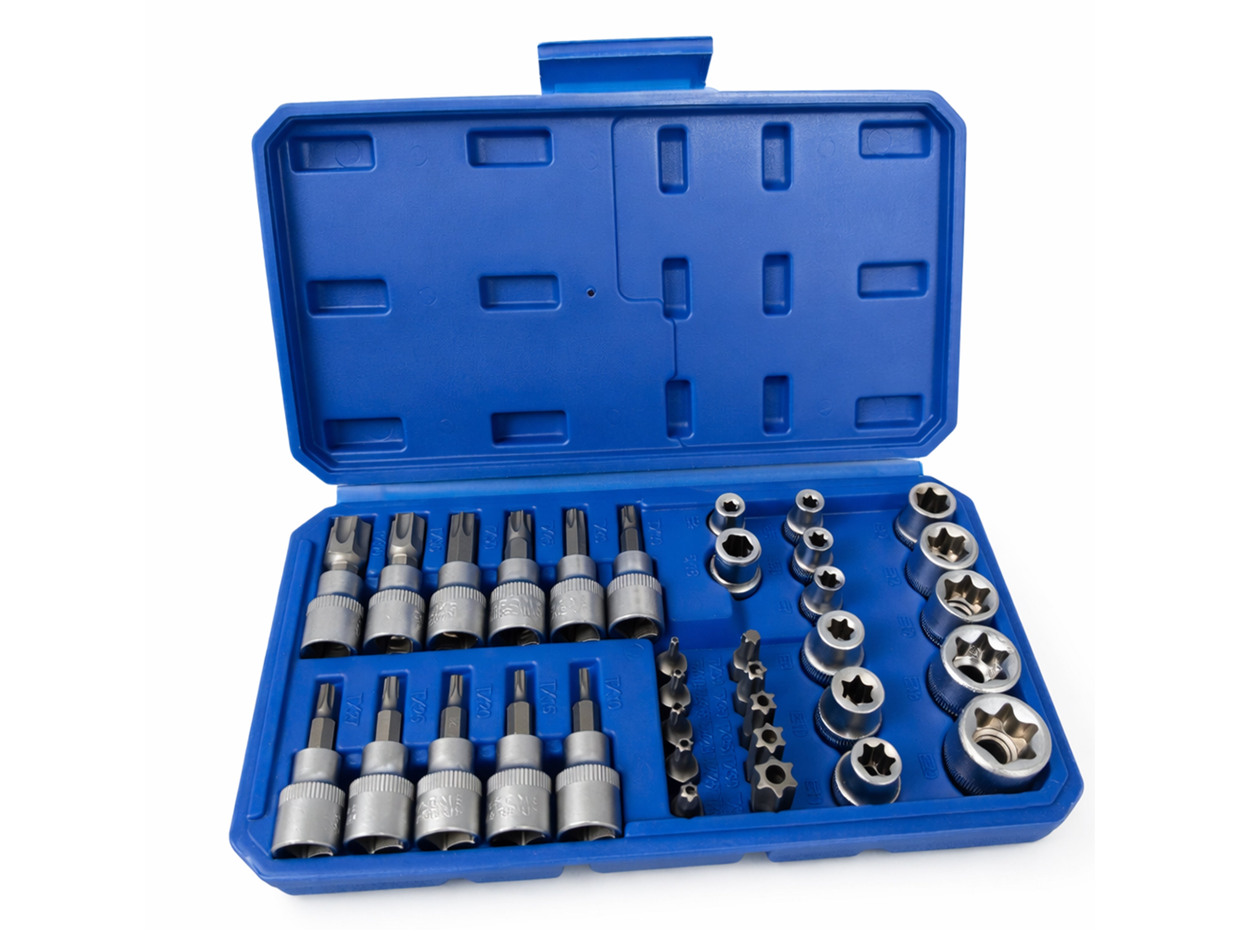 Комплект вложки torx 3/8″ 34 бр. T10-T60 E4-E20 GEBO TOOLS