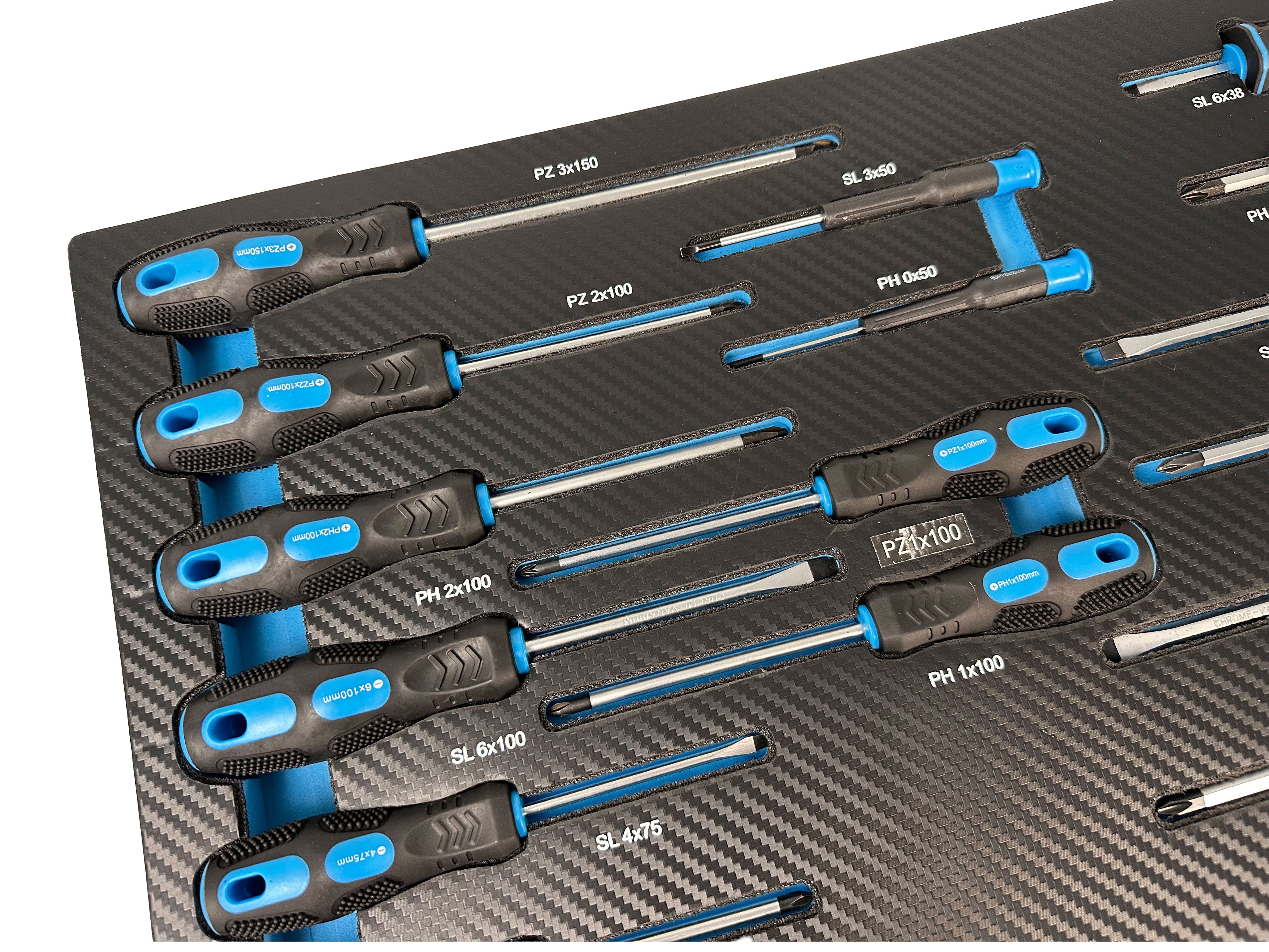 Модул за шкаф за инструменти с професионални отвертки, 21 части GEBO TOOLS
