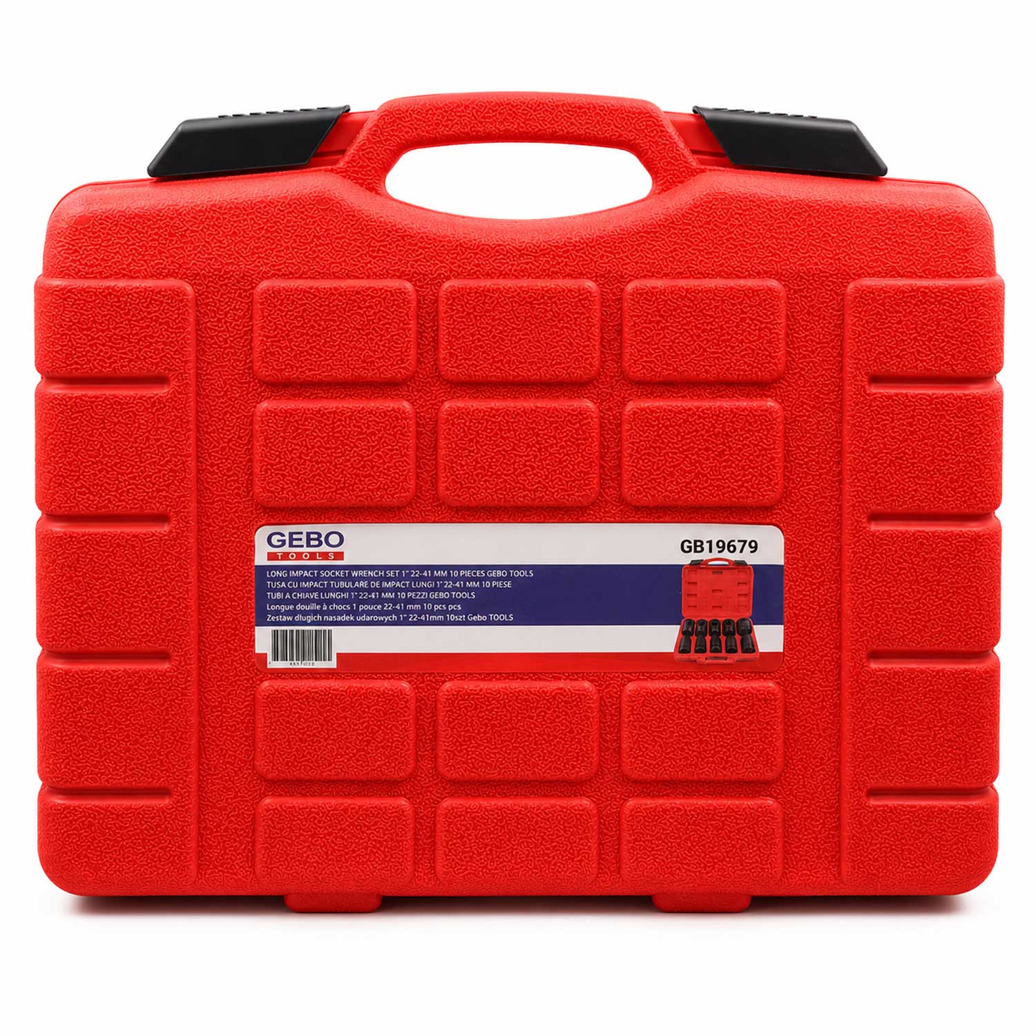 Комплект дълги ударни вложки 1'' 22–41 мм 10 броя GEBO TOOLS