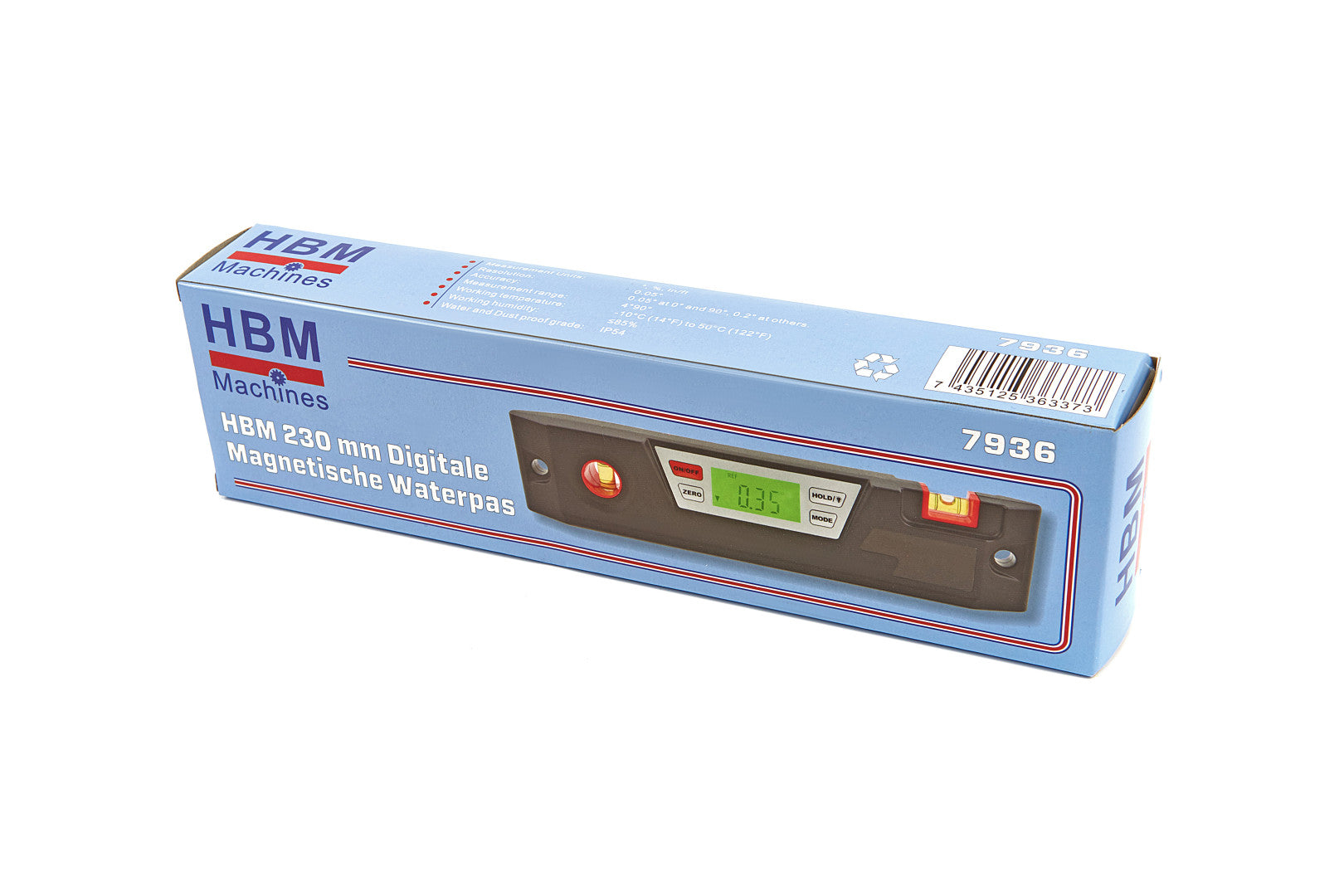 Магнитен нивелир с цифров дисплей 230 мм HBM