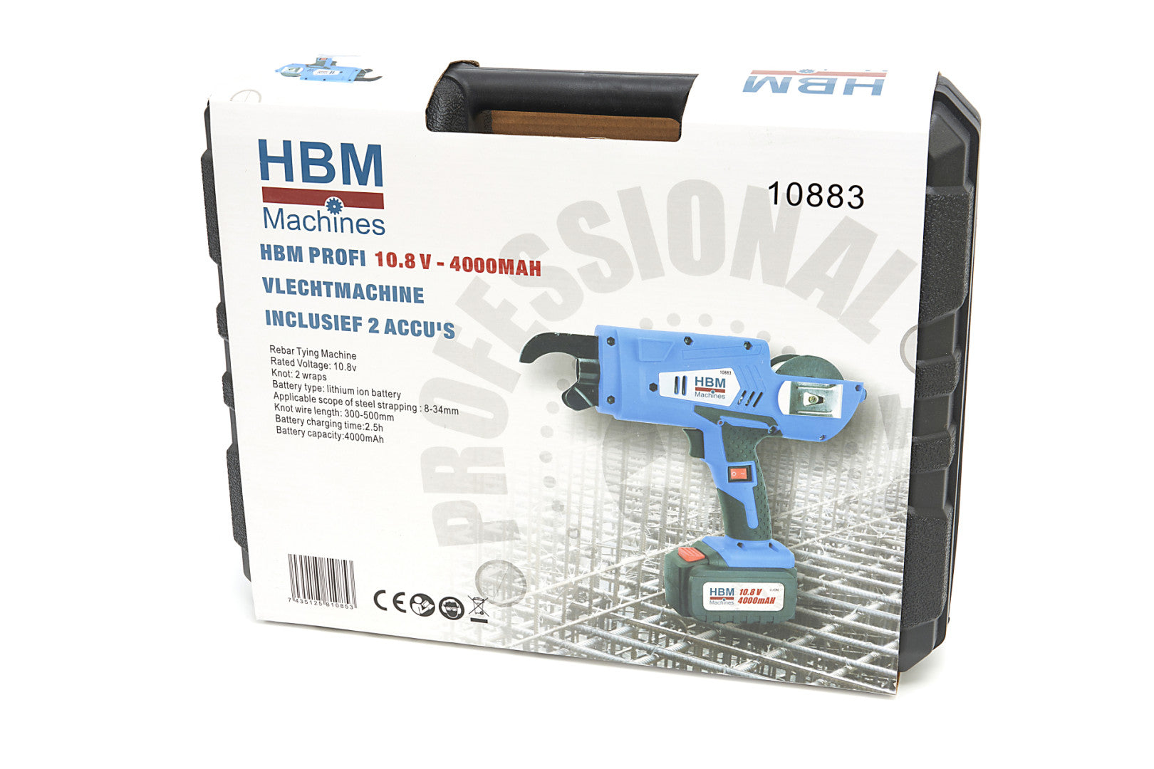 Машина за свързване на желязо и бетон - 2 батерии 10.8V 4.0AH HBM