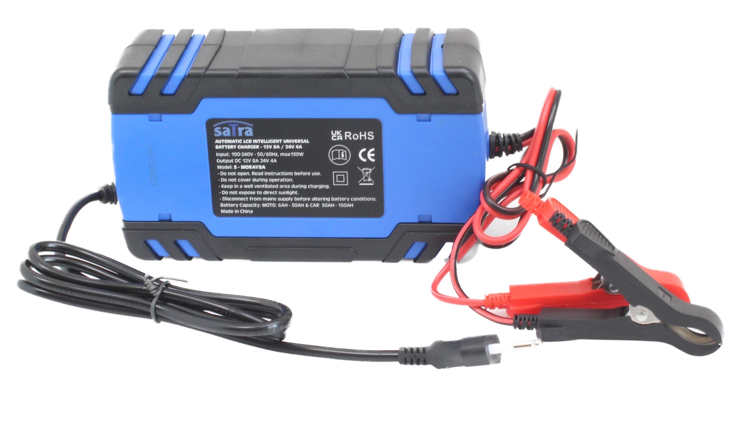 Акумулаторен токоизправител с LCD цифров дисплей 12V 8A 24V 4A