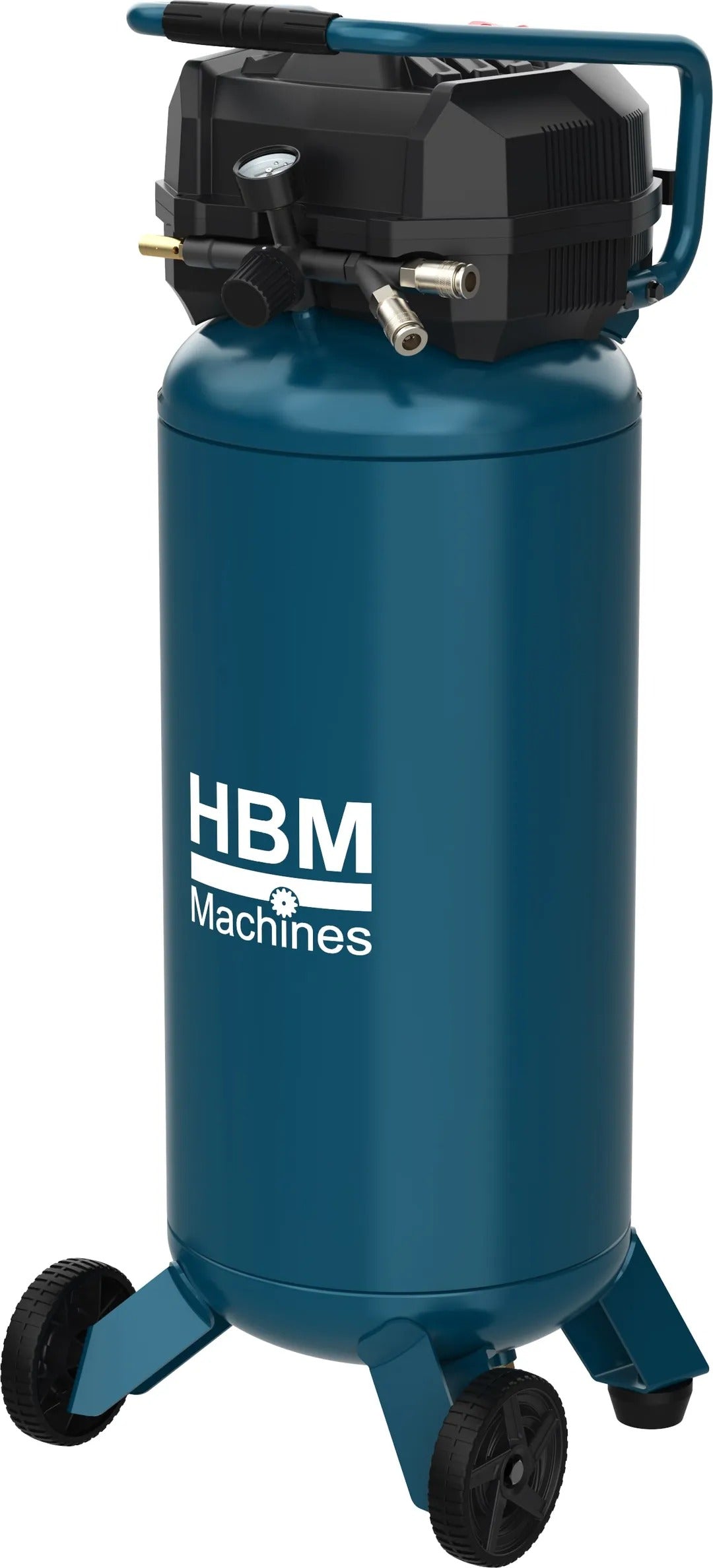 Вертикален компресор HBM Холандия 50 л без масло, 10 бара, 180 л/мин, с колелца и дръжка, с ниска поддръжка