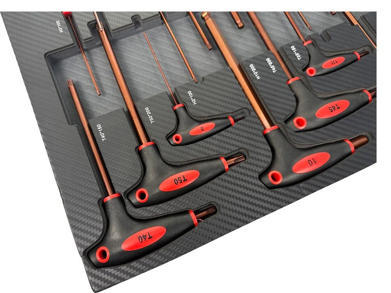 Модул за шкаф с торкс имбус в инч с дръжка Т, 18 части GEBO TOOLS