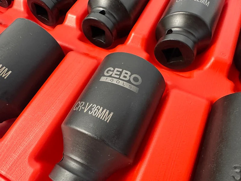 Комплект ударни вложки 1/2" за планетарни, 9 броя, 29-38 мм GEBO TOOLS