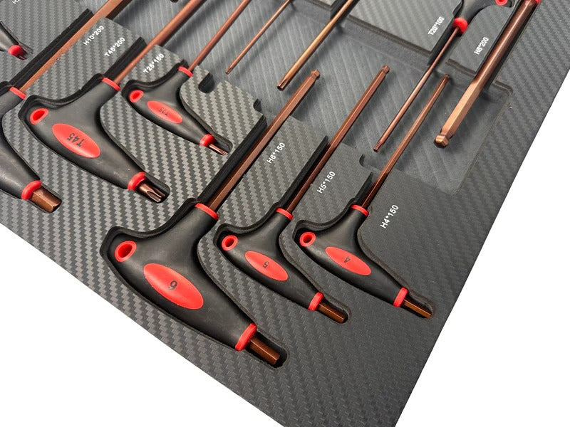 Модул за шкаф с торкс имбус в инч с дръжка Т, 18 части GEBO TOOLS