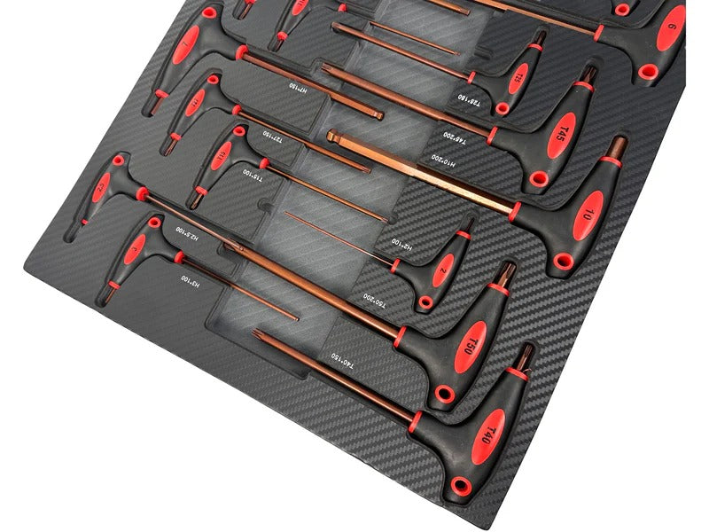 Модул за шкаф с торкс имбус в инч с дръжка Т, 18 части GEBO TOOLS