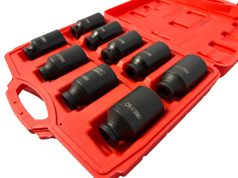 Комплект ударни вложки 1/2" за планетарни, 9 броя, 29-38 мм GEBO TOOLS