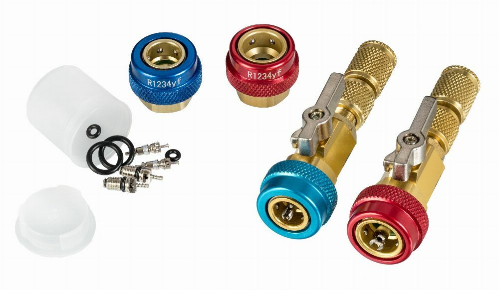 Комплект бързи връзки с кран за климатик R1234YF и R134A INVENTO