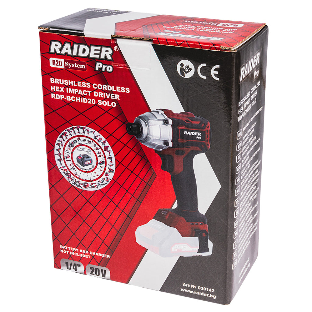 Ударен винтоверт 1/4 шестограм 180 Nm RAIDER