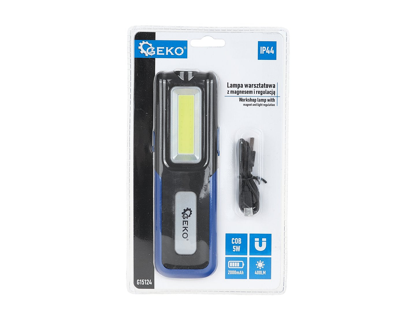 Акумулаторна LED работна лампа с 2000mAh power bank 400lm GEKO