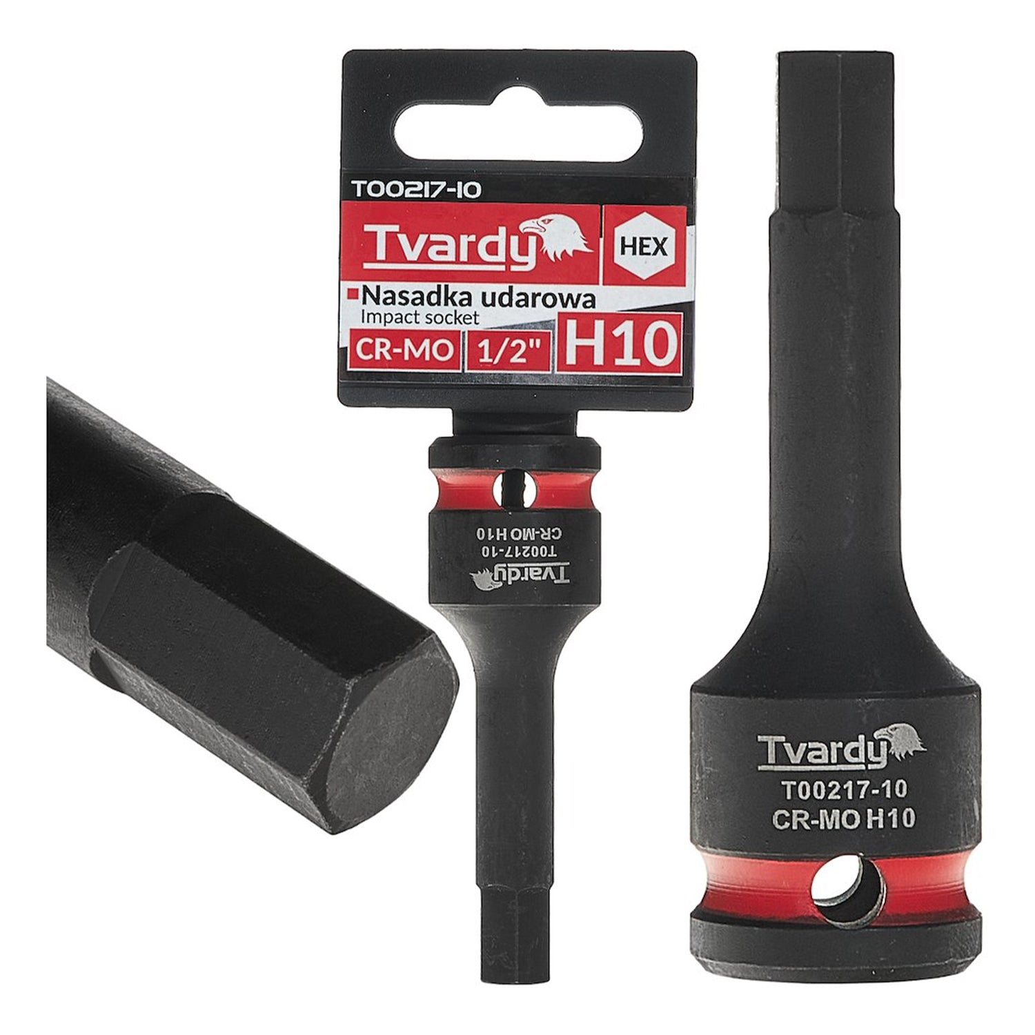 Ударна вложка с шестостенна глава H10 1/2" CR-Mo - TVARDY