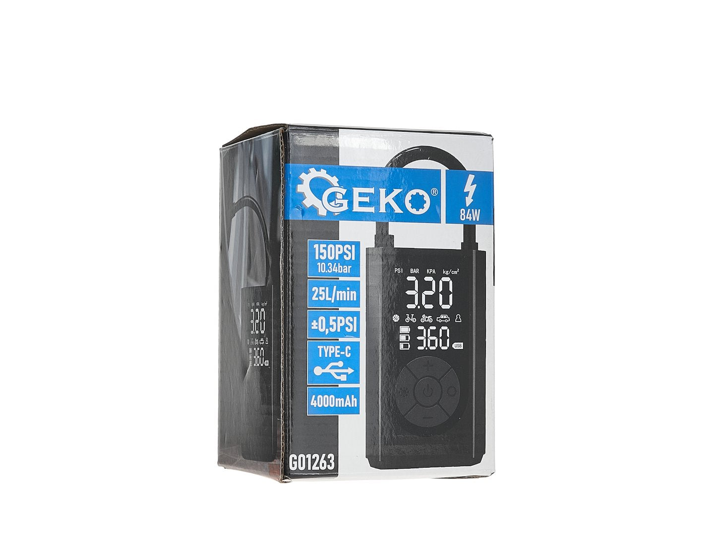 Мини преносим компресор с акумулатор 4000mAh 84W с аксесоари GEKO