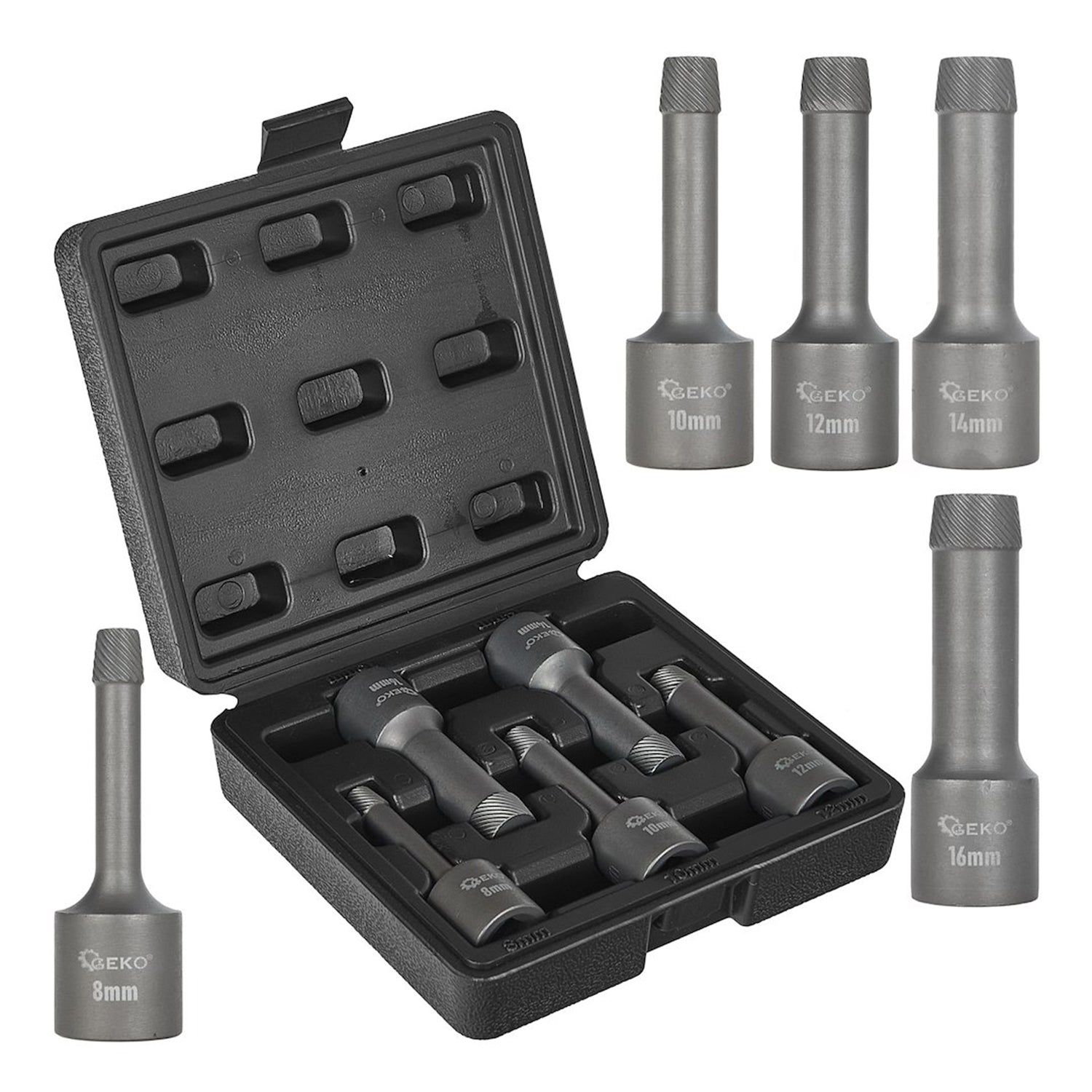 Комплект 5 екстрактора за счупени и износени винтове 1/2" 8-16 мм SNCM+V - GEKO