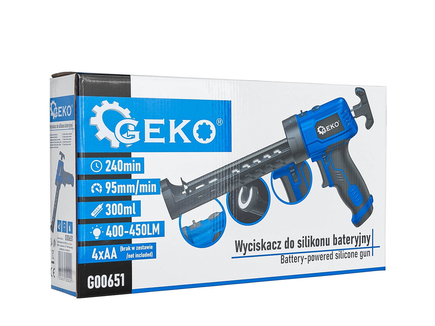 Електрически пистолет за силикон с LED 6V GEKO