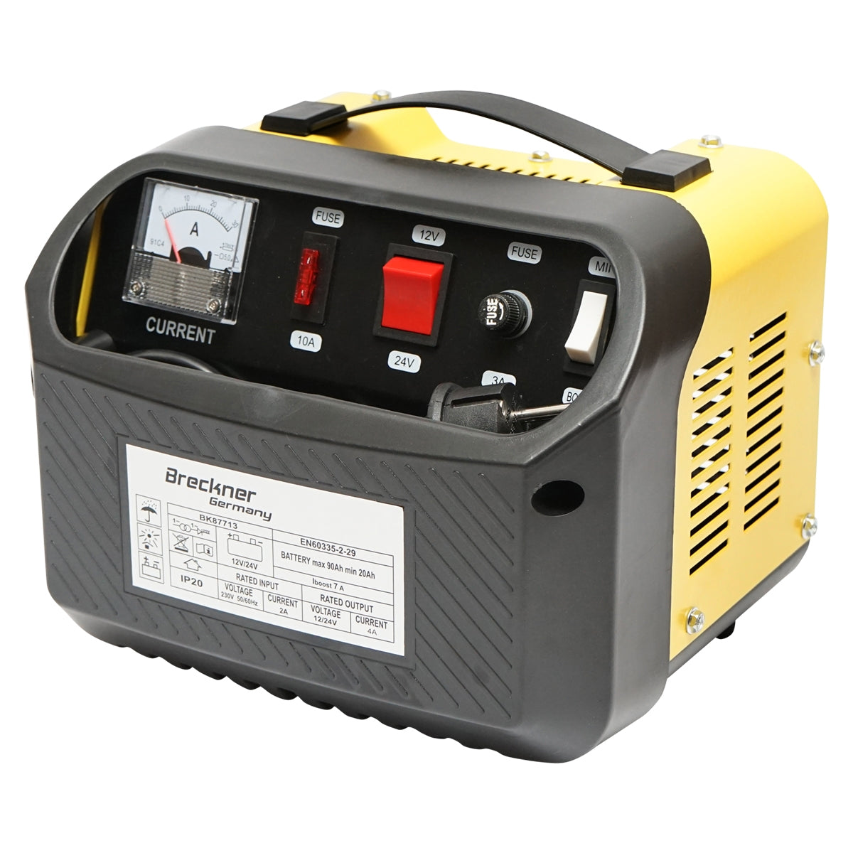 Зарядно устройство за автомобилни акумулатори 12/24V 5A 230V/140W за акумулатори 20-90Ah Breckner Germany