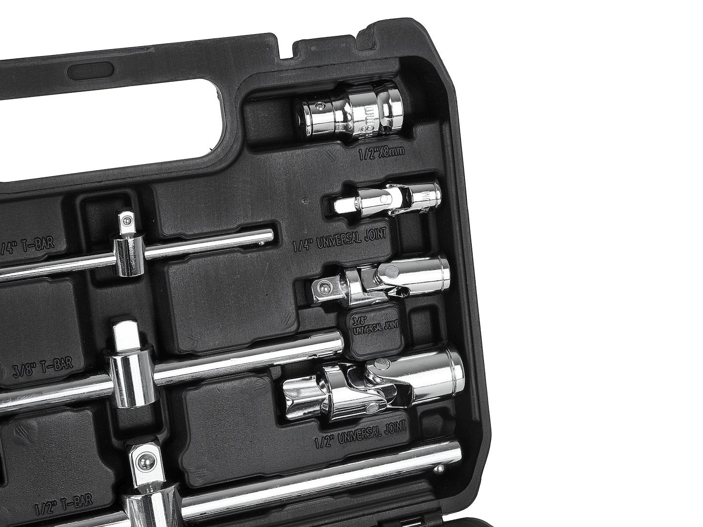 Комплект 25 броя удължители, адаптери и T дръжки 1/4" 3/8" 1/2" CRV - GEKO