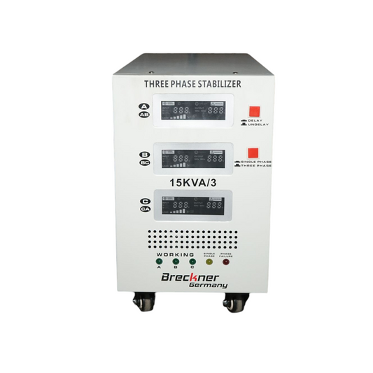 Автоматичен стабилизатор на напрежение 15KVA, 12KW трифазен със сервомотор Breckner Germany