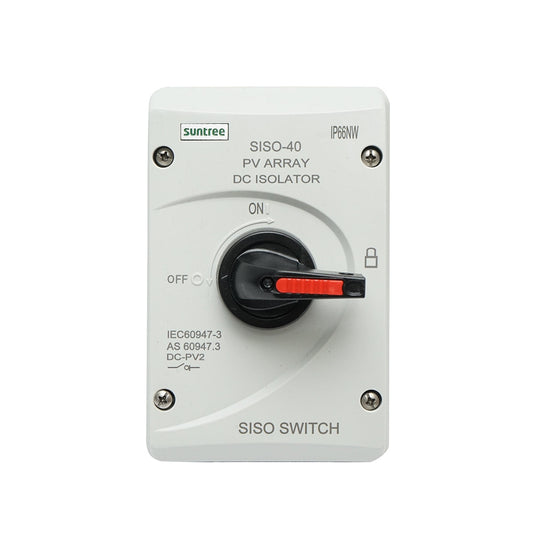 Разделител, прекъсвач SISO-40, 4P, 32A, 1000V за фотоволтаични системи Suntree