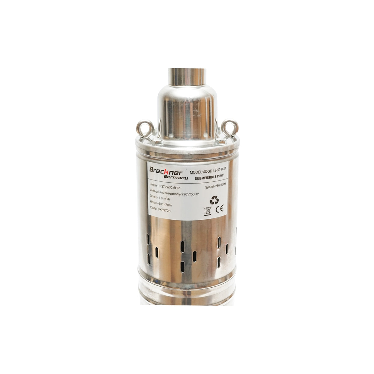 Потопяема водна помпа D100mm, 30l/min дълбочина 50m, 220V, 370W 4QGD1.2-50-0.37 Breckner Germany
