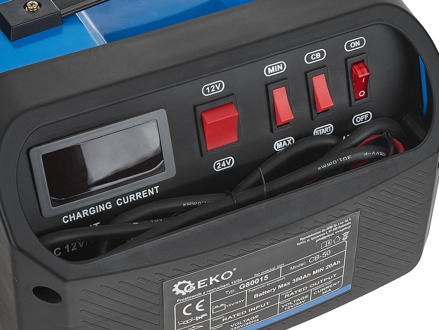 Зарядно устройство със стартер CB50 12V/24V 30A за автомобилни акумулатори 20–380Ah