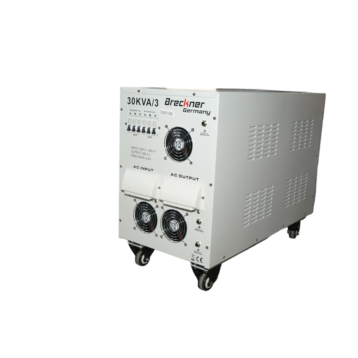 Автоматичен стабилизатор на напрежение 30KVA, 24KW трифазен със сервомотор Breckner Germany