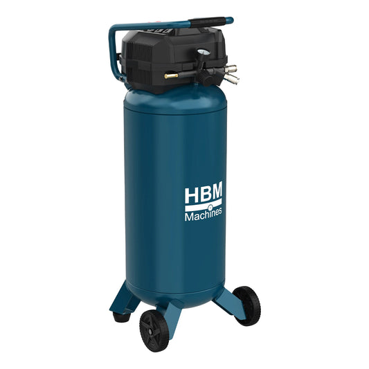 Вертикален компресор HBM Холандия 50 л без масло, 10 бара, 180 л/мин, с колелца и дръжка, с ниска поддръжка