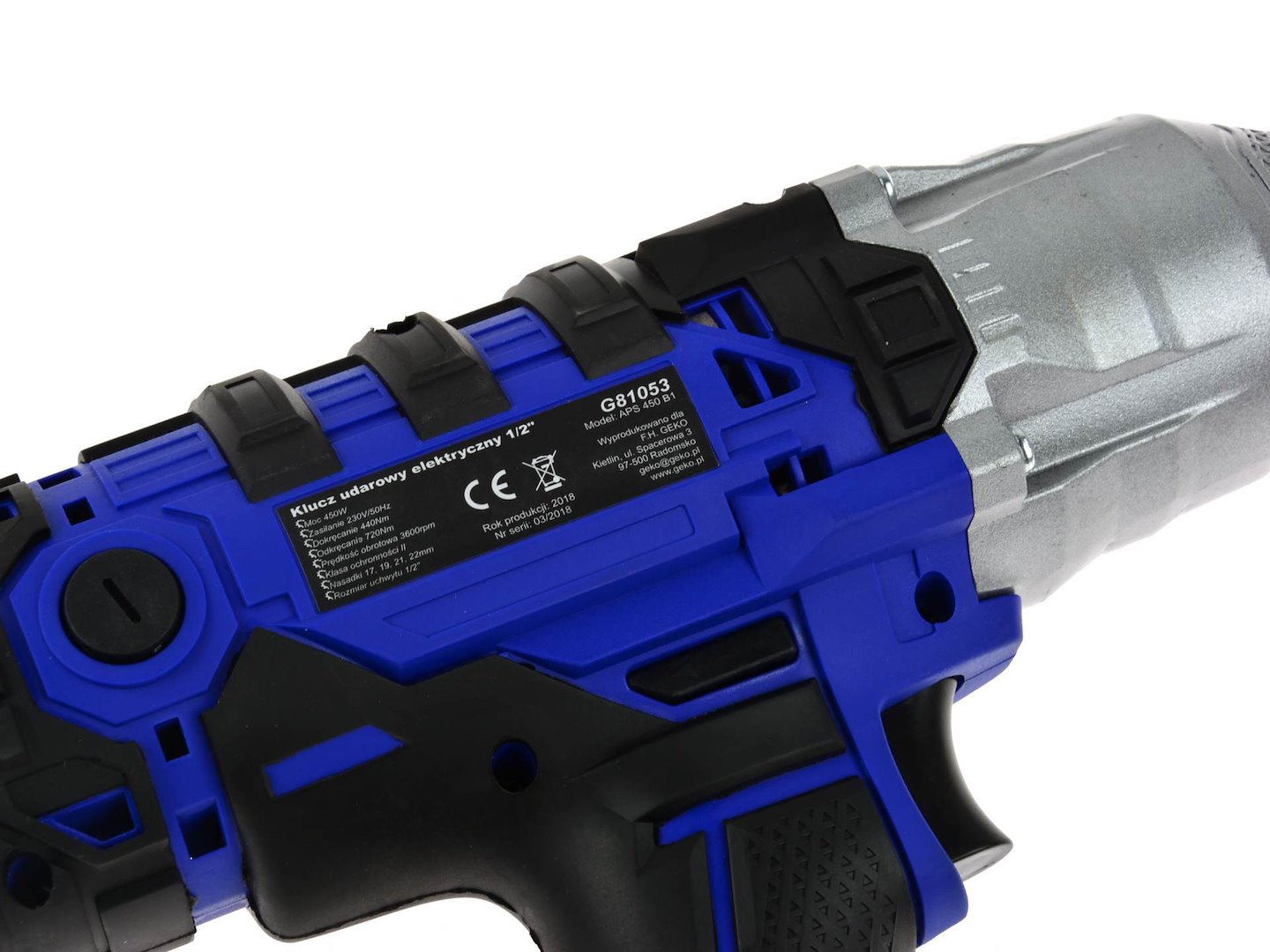 Електрически ударен гайковерт 1/2" с вложки 450Nm 230V GEKO