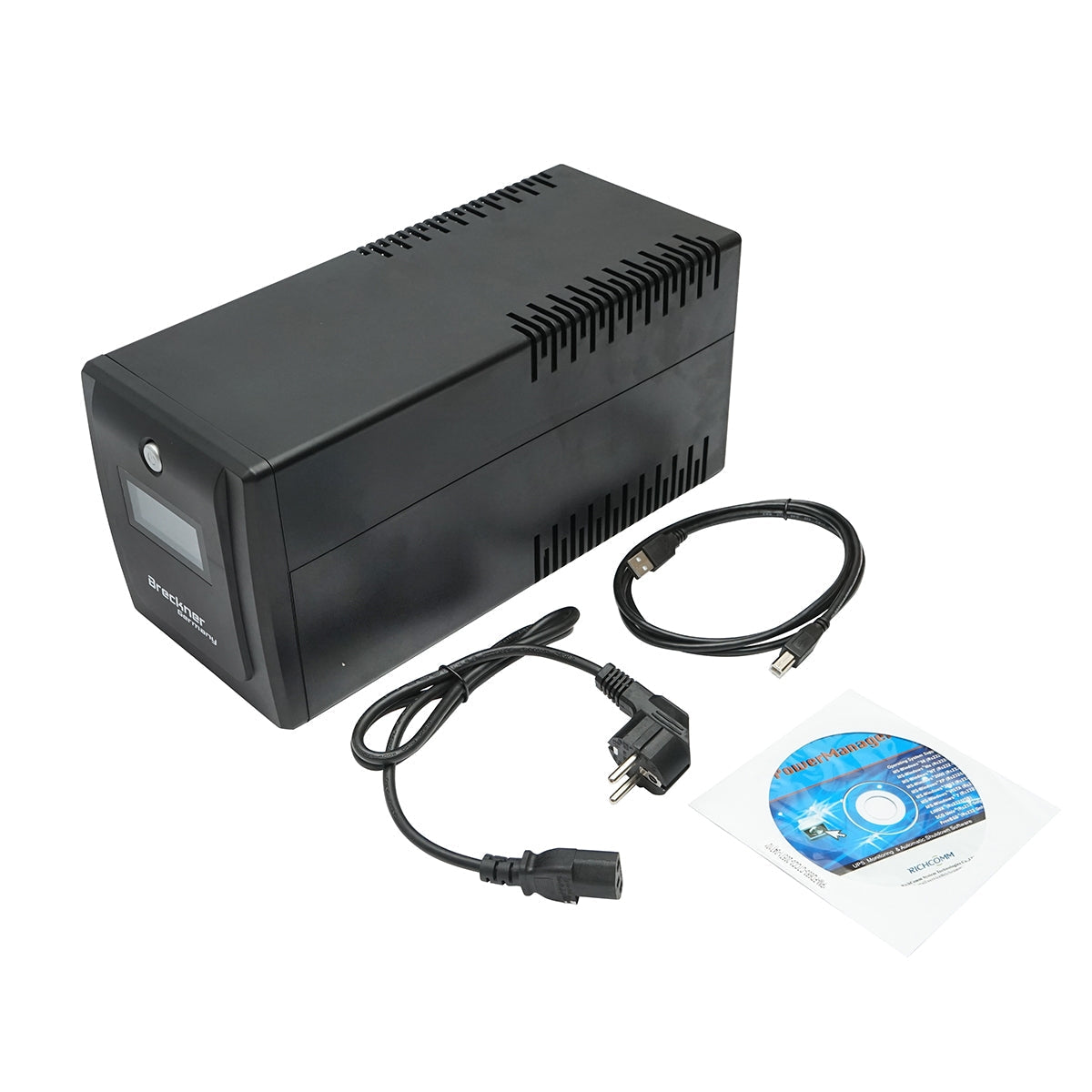 UPS устройство 1500VA/900W с 2x9Ah батерии и 4 шуко гнезда, LCD, USB, AVR Breckner Germany