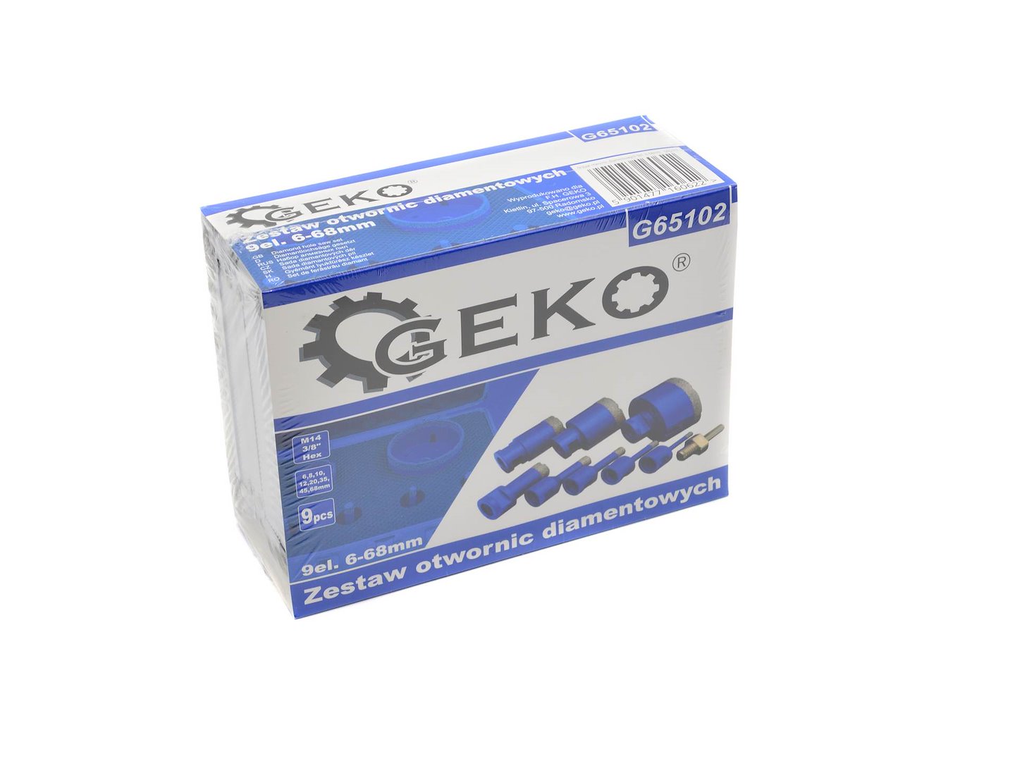 Комплект 9 диамантени боркорони за плочки и керамика 6-68 мм - GEKO