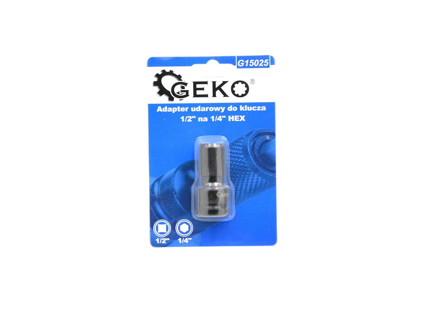 Ударен адаптер за битове 1/2 - 1/4 шестограм GEKO