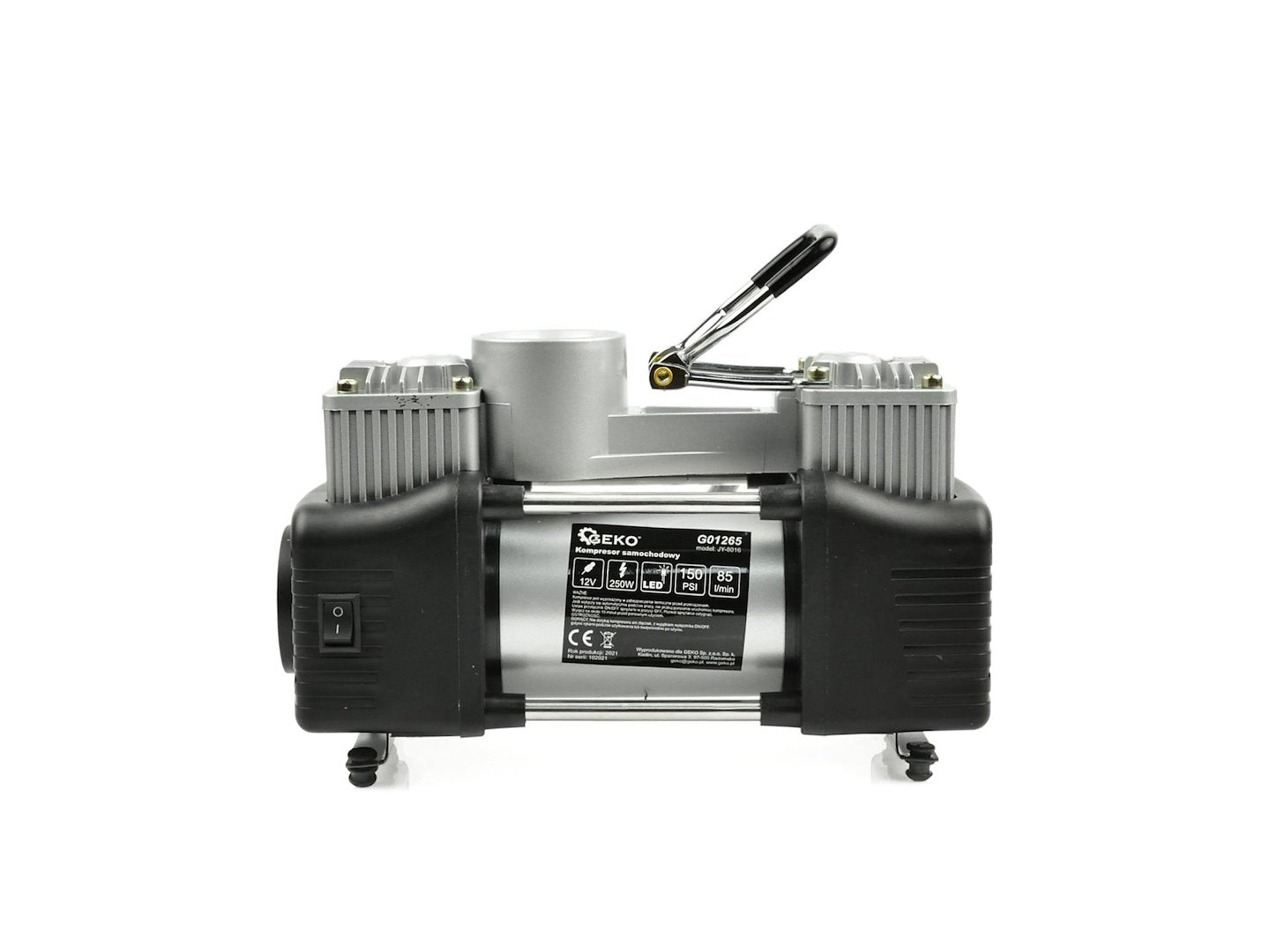 Автомобилен компресор 12V 250W с фенер, GEKO