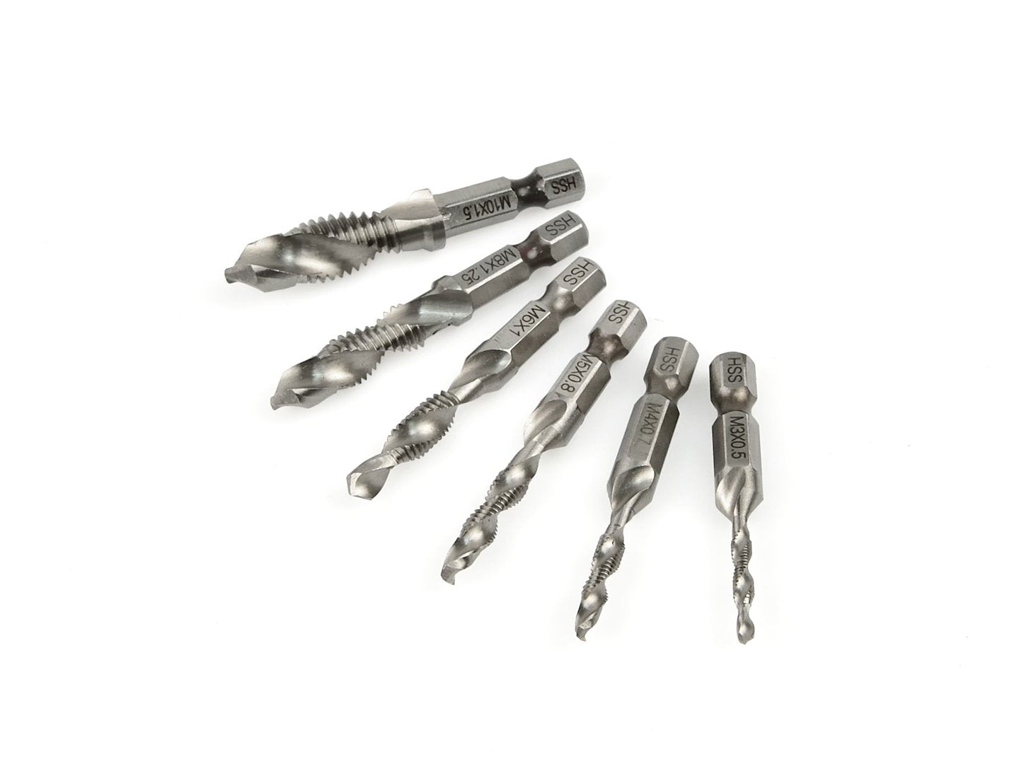 Комплект свредла с метчик HSS шестостен 1/4" М3-М10 6 броя